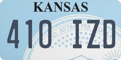 KS license plate 410IZD