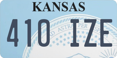 KS license plate 410IZE