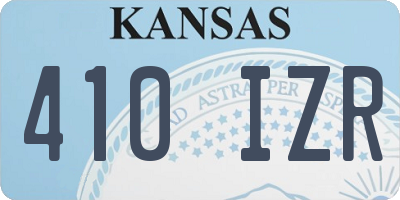 KS license plate 410IZR