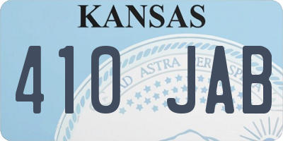 KS license plate 410JAB