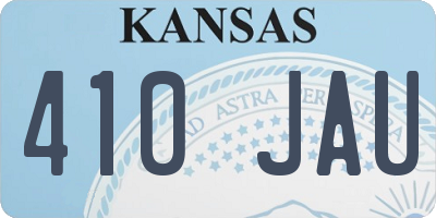 KS license plate 410JAU