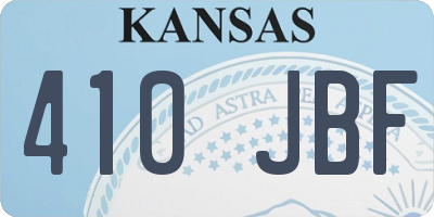 KS license plate 410JBF
