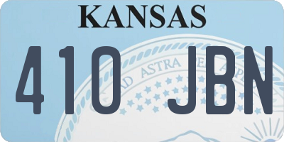 KS license plate 410JBN
