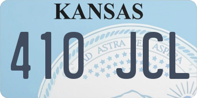 KS license plate 410JCL