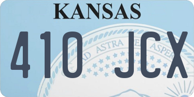 KS license plate 410JCX