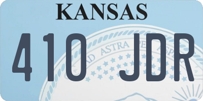 KS license plate 410JDR