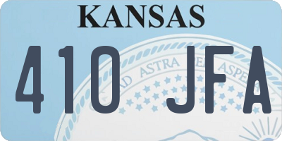 KS license plate 410JFA