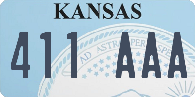 KS license plate 411AAA