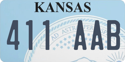 KS license plate 411AAB
