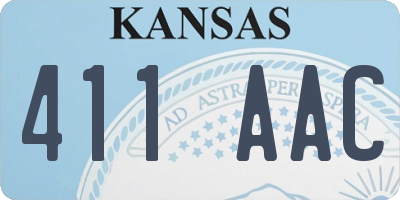 KS license plate 411AAC