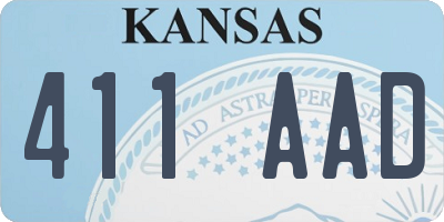 KS license plate 411AAD