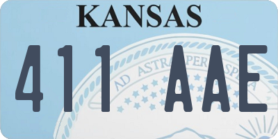 KS license plate 411AAE