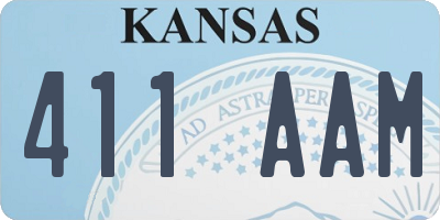 KS license plate 411AAM