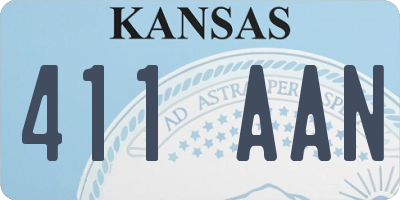 KS license plate 411AAN