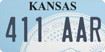 KS license plate 411AAR