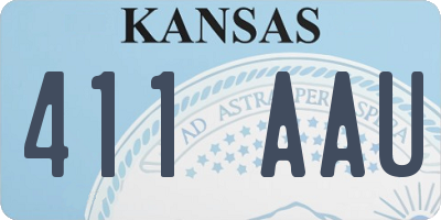 KS license plate 411AAU