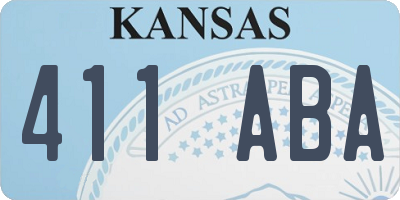 KS license plate 411ABA