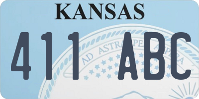 KS license plate 411ABC