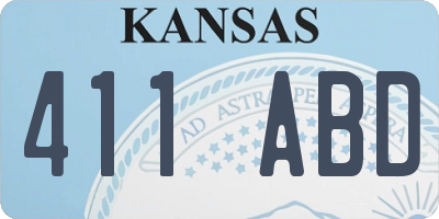 KS license plate 411ABD
