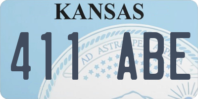 KS license plate 411ABE
