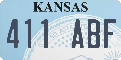 KS license plate 411ABF