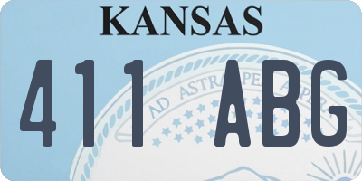 KS license plate 411ABG