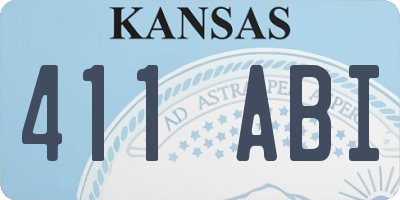 KS license plate 411ABI