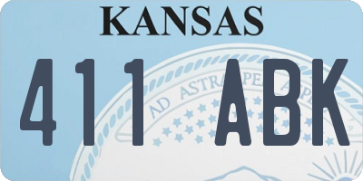 KS license plate 411ABK
