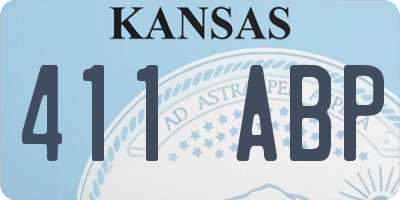 KS license plate 411ABP