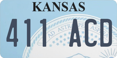 KS license plate 411ACD
