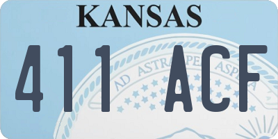 KS license plate 411ACF