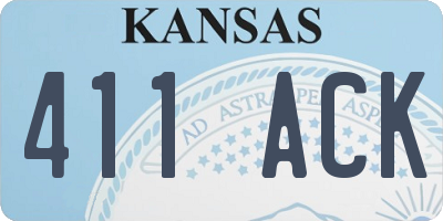 KS license plate 411ACK