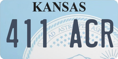 KS license plate 411ACR