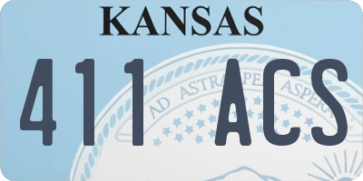 KS license plate 411ACS