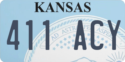 KS license plate 411ACY
