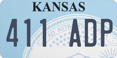 KS license plate 411ADP