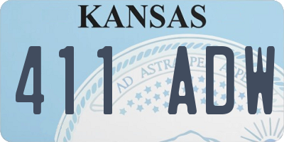 KS license plate 411ADW