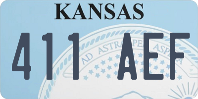KS license plate 411AEF