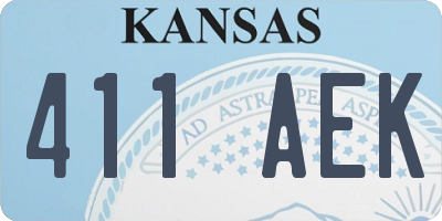 KS license plate 411AEK