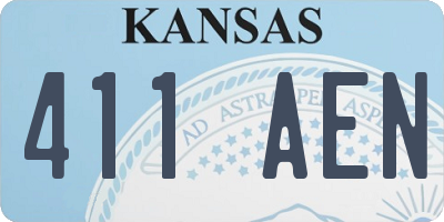 KS license plate 411AEN