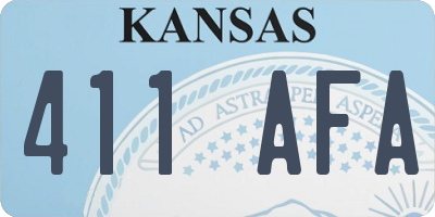 KS license plate 411AFA