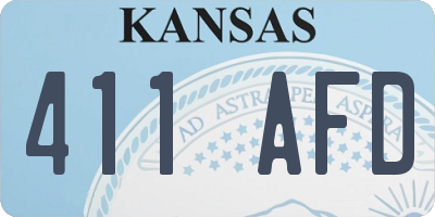 KS license plate 411AFD