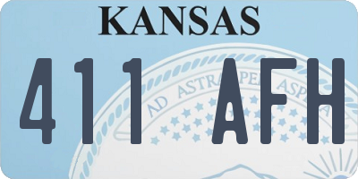 KS license plate 411AFH