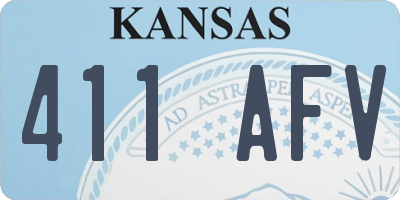 KS license plate 411AFV