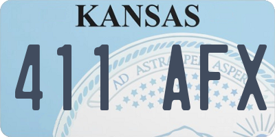 KS license plate 411AFX