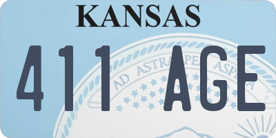 KS license plate 411AGE