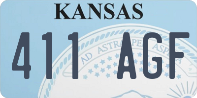 KS license plate 411AGF