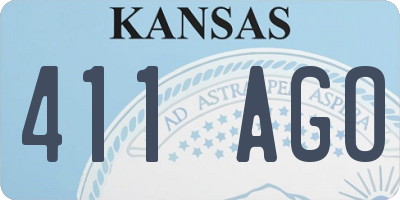 KS license plate 411AGO