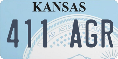KS license plate 411AGR