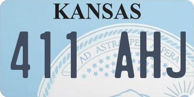KS license plate 411AHJ